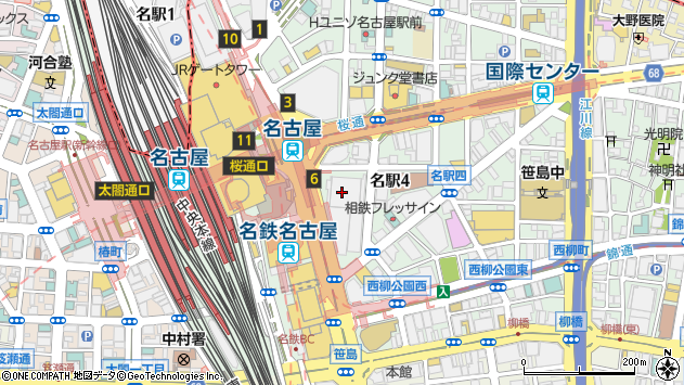 〒450-6218 愛知県名古屋市中村区名駅 ミッドランドスクエア（高層棟）（１８階）の地図