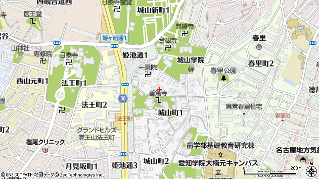 〒464-0045 愛知県名古屋市千種区城山町の地図