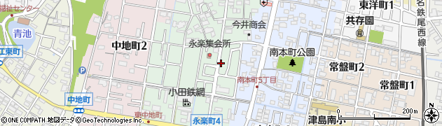 愛知県津島市永楽町周辺の地図