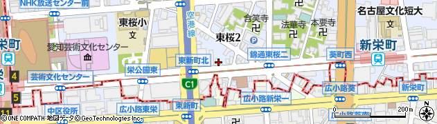 愛知県名古屋市東区東桜2丁目13-21周辺の地図
