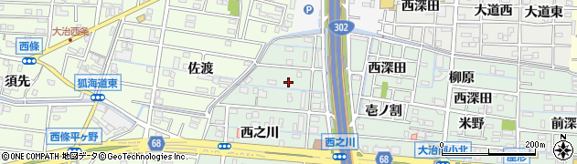 愛知県大治町（海部郡）三本木（西之川）周辺の地図