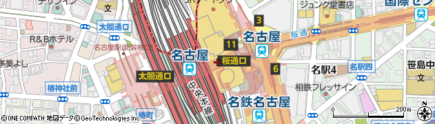 加賀屋 JRセントラルタワーズ周辺の地図