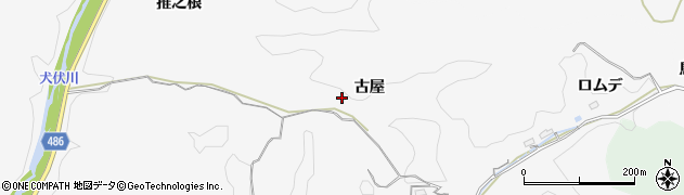 愛知県豊田市押沢町（古屋）周辺の地図