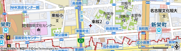 愛知県名古屋市東区東桜2丁目13-7周辺の地図