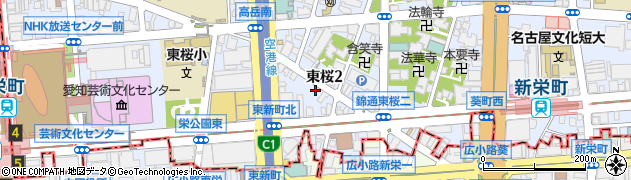 愛知県名古屋市東区東桜2丁目13-9周辺の地図