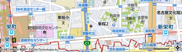 愛知県名古屋市東区東桜2丁目13-34周辺の地図