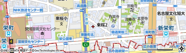 愛知県名古屋市東区東桜2丁目13-5周辺の地図