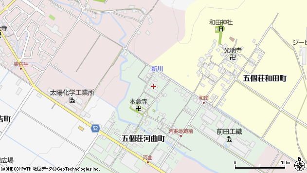 〒529-1411 滋賀県東近江市五個荘河曲町の地図