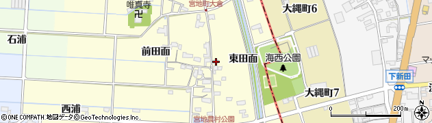 愛知県愛西市宮地町大縄場周辺の地図