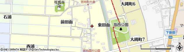 愛知県愛西市宮地町（大縄場）周辺の地図