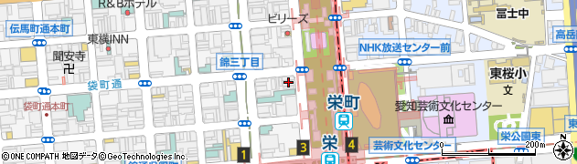 月島もんじゃ くうや 名古屋久屋大通パーク周辺の地図