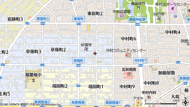 〒453-0064 愛知県名古屋市中村区草薙町の地図