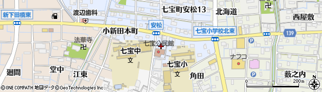 愛知県あま市七宝町安松小新田周辺の地図