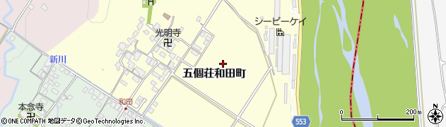 滋賀県東近江市五個荘和田町周辺の地図