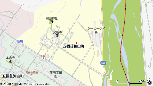 〒529-1412 滋賀県東近江市五個荘和田町の地図