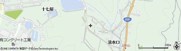 愛知県豊田市西中山町（十七屋）周辺の地図