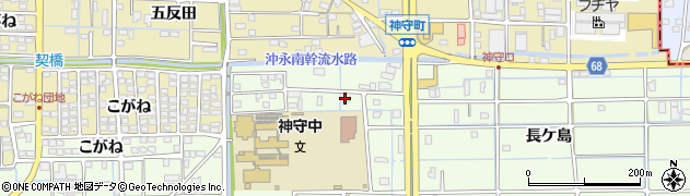 愛知県津島市莪原町（神守前）周辺の地図