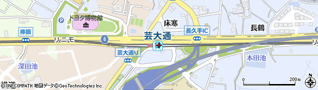 芸大通駅周辺の地図