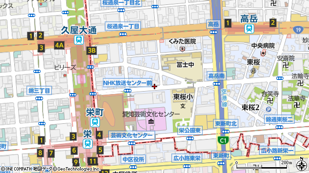 〒461-0005 愛知県名古屋市東区東桜の地図