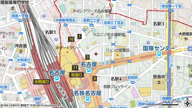 〒450-6406 愛知県名古屋市中村区名駅 大名古屋ビルヂング（６階）の地図