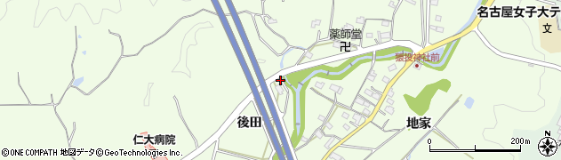 愛知県豊田市猿投町後田周辺の地図