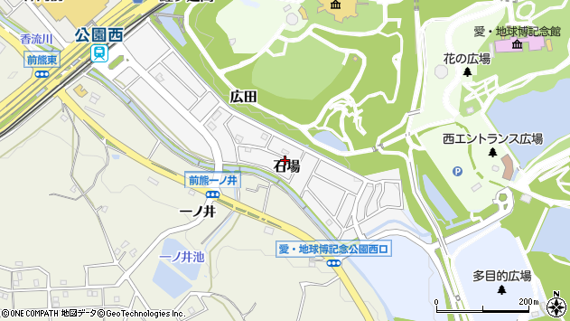 〒480-1343 愛知県長久手市石場の地図