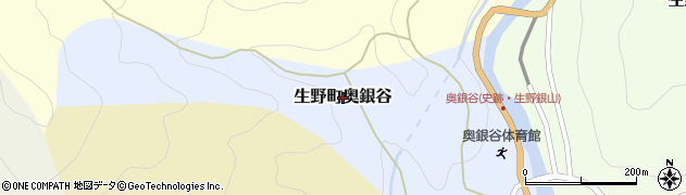 兵庫県朝来市生野町奥銀谷周辺の地図