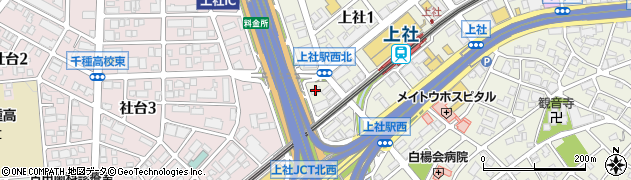 愛知県名古屋市名東区上社1丁目1002周辺の地図