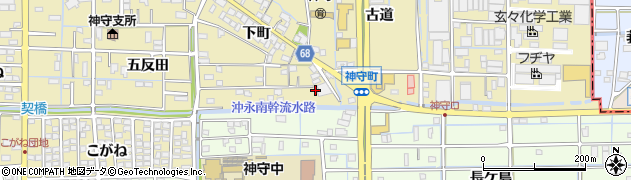 愛知県津島市神守町下町208周辺の地図