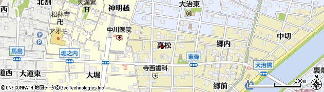 愛知県大治町（海部郡）東條（高松）周辺の地図