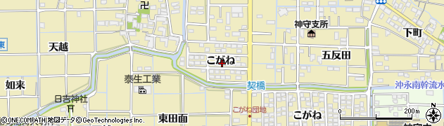 愛知県津島市神守町（こがね）周辺の地図