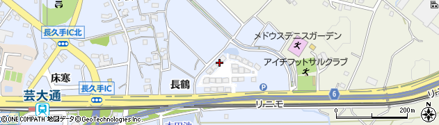 愛知県長久手市岩作長鶴52周辺の地図