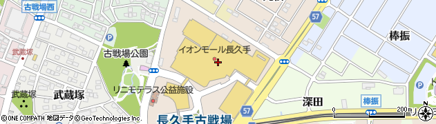丸亀製麺 イオンモール長久手店周辺の地図