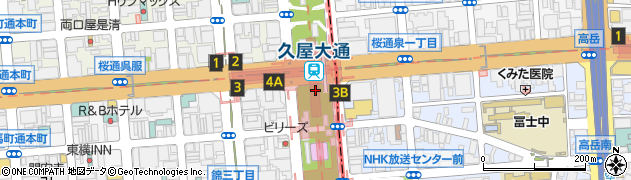 地下鉄　桜通線久屋大通駅周辺の地図