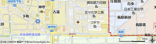 愛知県津島市神守町（中ノ折）周辺の地図