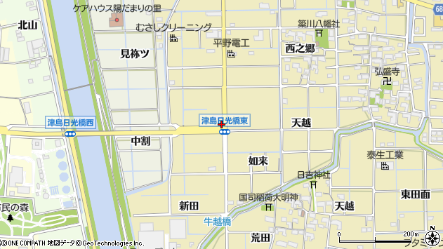〒496-0022 愛知県津島市越津町の地図