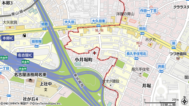 〒465-0044 愛知県名古屋市名東区小井堀町の地図