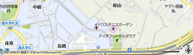 愛知県長久手市岩作寺田周辺の地図