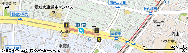 愛知県名古屋市東区筒井3丁目27周辺の地図