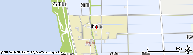 愛知県愛西市後江町北田面周辺の地図