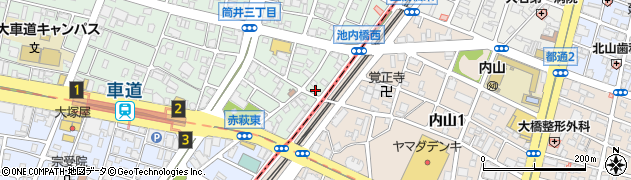 愛知県名古屋市東区筒井3丁目16-15周辺の地図