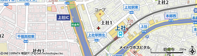 愛知県名古屋市名東区上社1丁目502周辺の地図