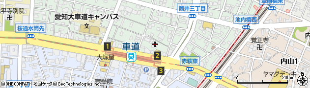 愛知県名古屋市東区筒井3丁目27-13周辺の地図
