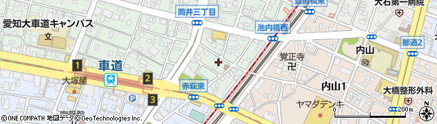 愛知県名古屋市東区筒井3丁目33-8周辺の地図