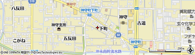 愛知県津島市神守町下町周辺の地図