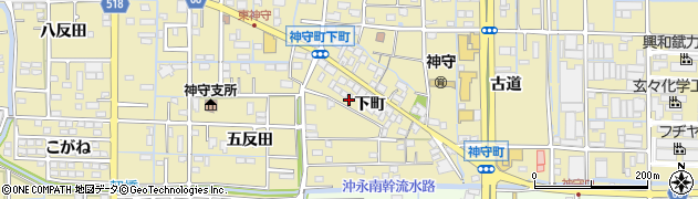 愛知県津島市神守町（下町）周辺の地図