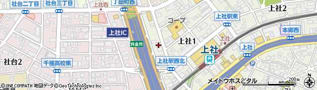 愛知県名古屋市名東区上社1丁目408周辺の地図