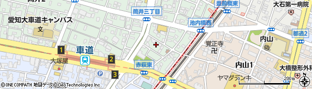愛知県名古屋市東区筒井3丁目33周辺の地図