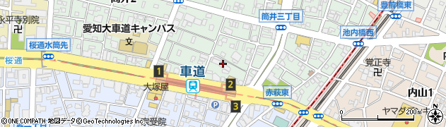 愛知県名古屋市東区筒井3丁目27-5周辺の地図