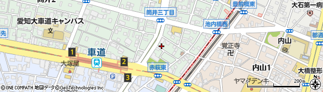 愛知県名古屋市東区筒井3丁目33-22周辺の地図